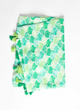 Mønstret tørklæde med frynser - ITFEB25